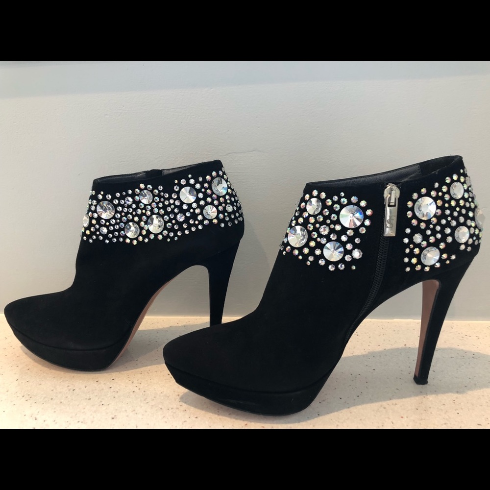 Sacco Sparkle Booties - Leather boots, crystal